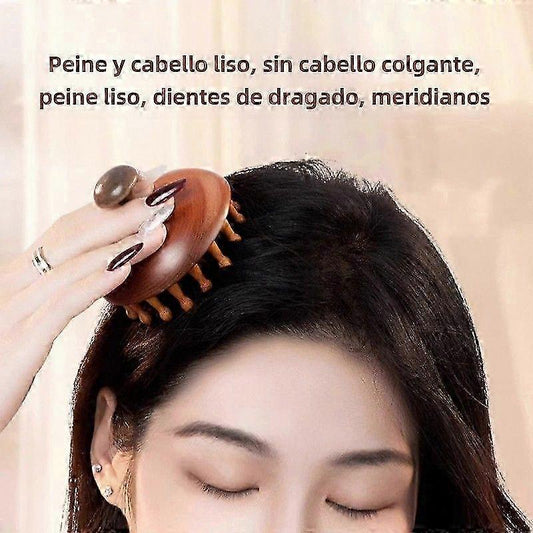 Natural Sandalwood Body Massage Brush, Circular Teeth Guasha Scraping Therapy Tool V1263-JX-5867