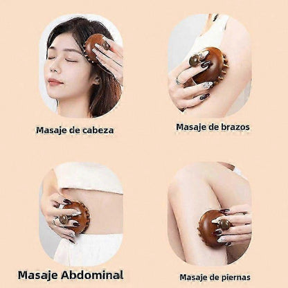 Natural Sandalwood Body Massage Brush, Circular Teeth Guasha Scraping Therapy Tool V1263-JX-5867