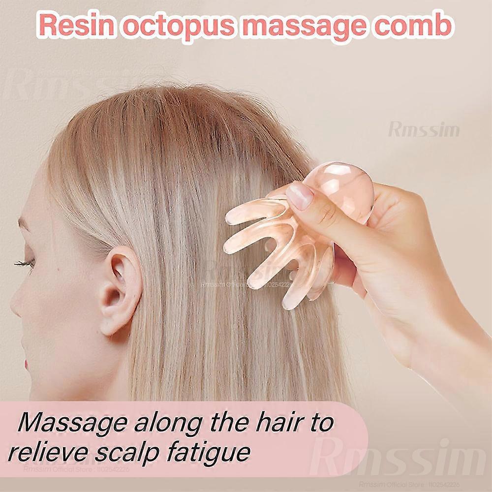 Resin Octopus-Style Scalp Guasha Massage Comb, Meridian Scraping Acupuncture SPA Tool V1263-JX-5868