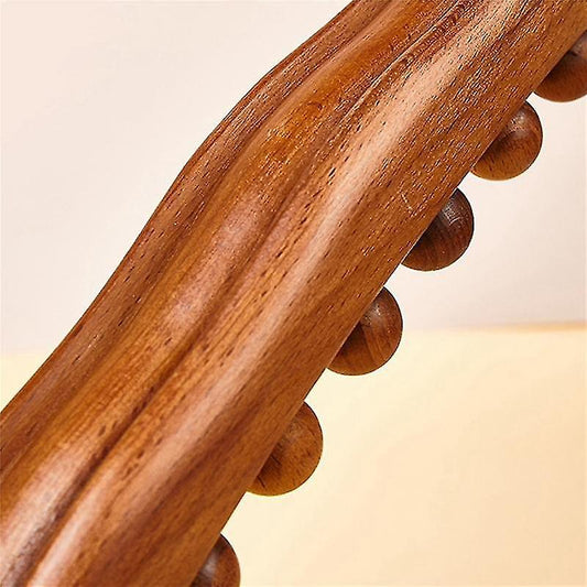 Wooden 20-Bead Guasha Scraping Stick, Body Meridian Massage Wand for Muscle Relief V1263-JX-5872