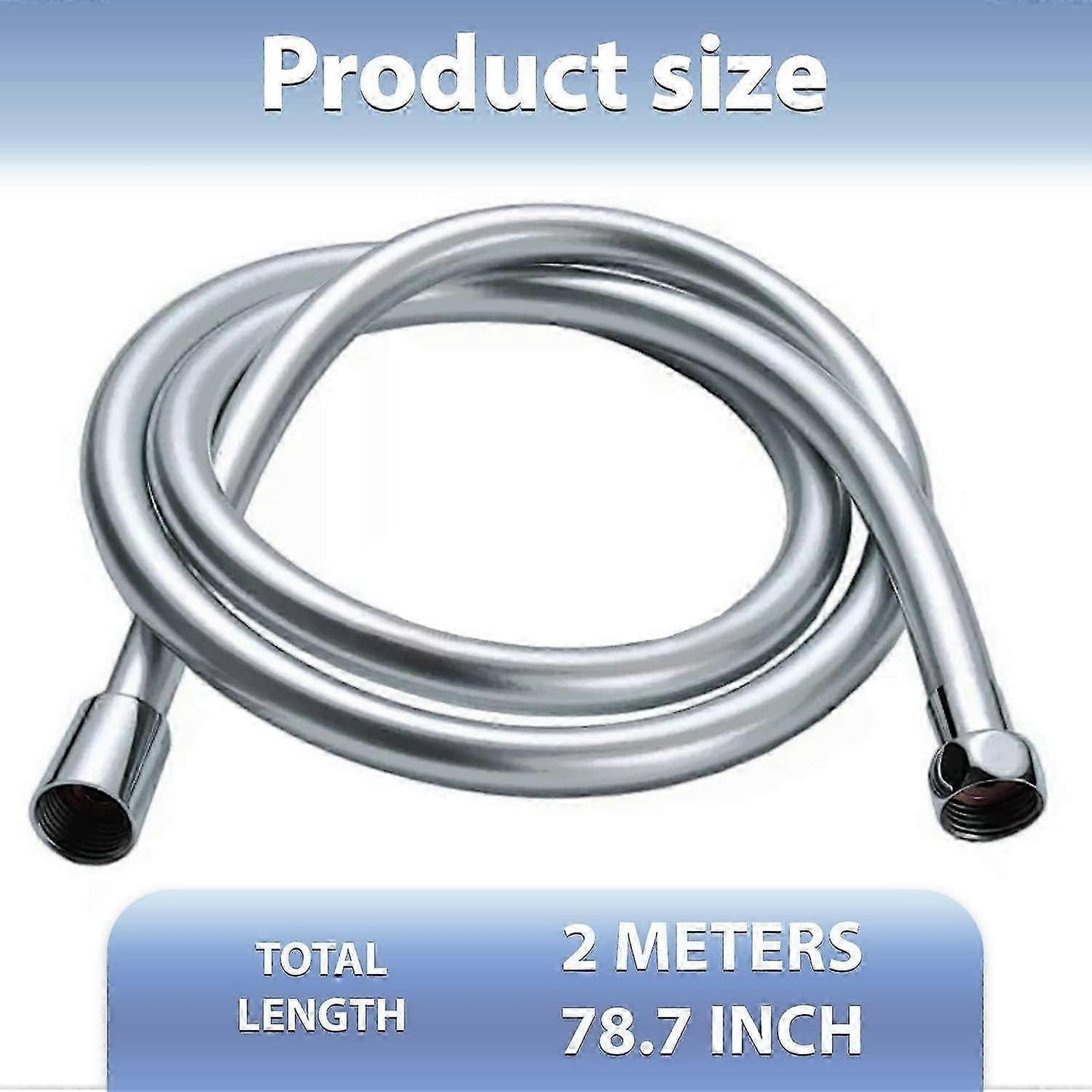 Universal 2m PVC Shower Hose, 200cm Flexible Shower Pipe V1263-JX-5878
