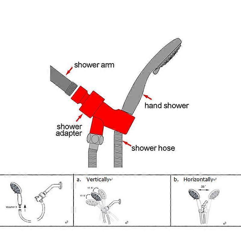 Handheld Shower with Hose, Water-Saving Universal Shower Hose V1263-JX-5879