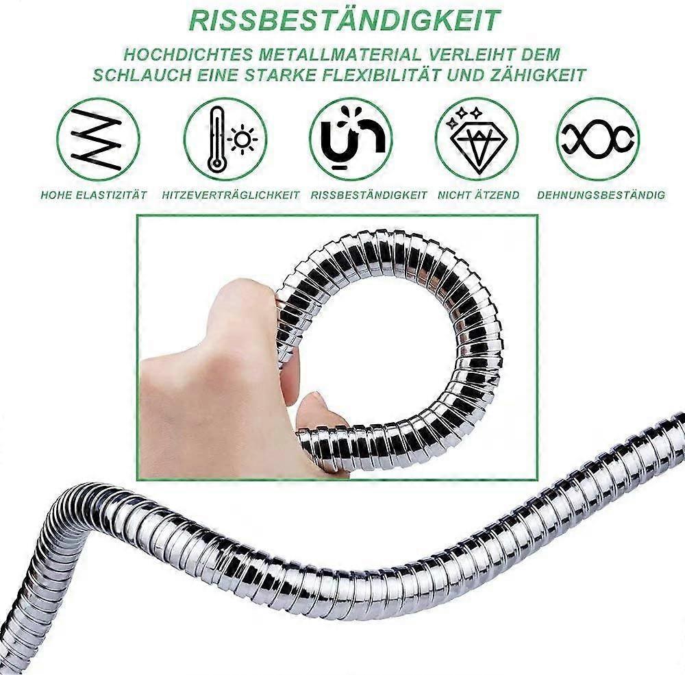 150cm Stainless Steel Look Shower Hose, Durable Bathroom Shower Pipe V1263-JX-5880