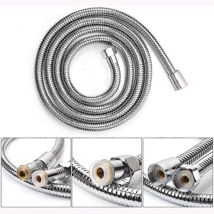 150cm Stainless Steel Look Shower Hose, Durable Bathroom Shower Pipe V1263-JX-5880