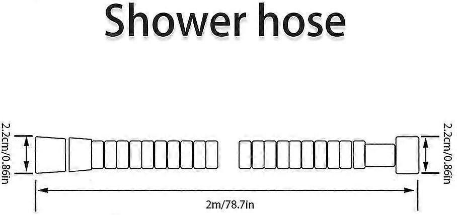 200cm Stainless Steel Shower Hose, Metal Universal Replacement Shower Hose V1263-JX-5881