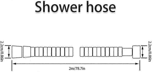 200cm Stainless Steel Shower Hose, Metal Universal Replacement Shower Hose V1263-JX-5881