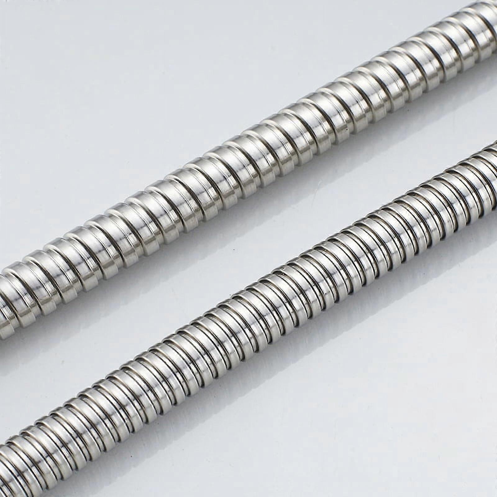 Stainless Steel Replacement Shower Hose, Double Buckle 200cm Shower Tube V1263-JX-5882