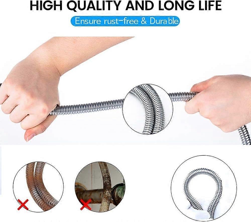 2m Universal Expandable Shower Hose, Stainless Steel Anti-Elastic Shower Pipe V1263-JX-5889