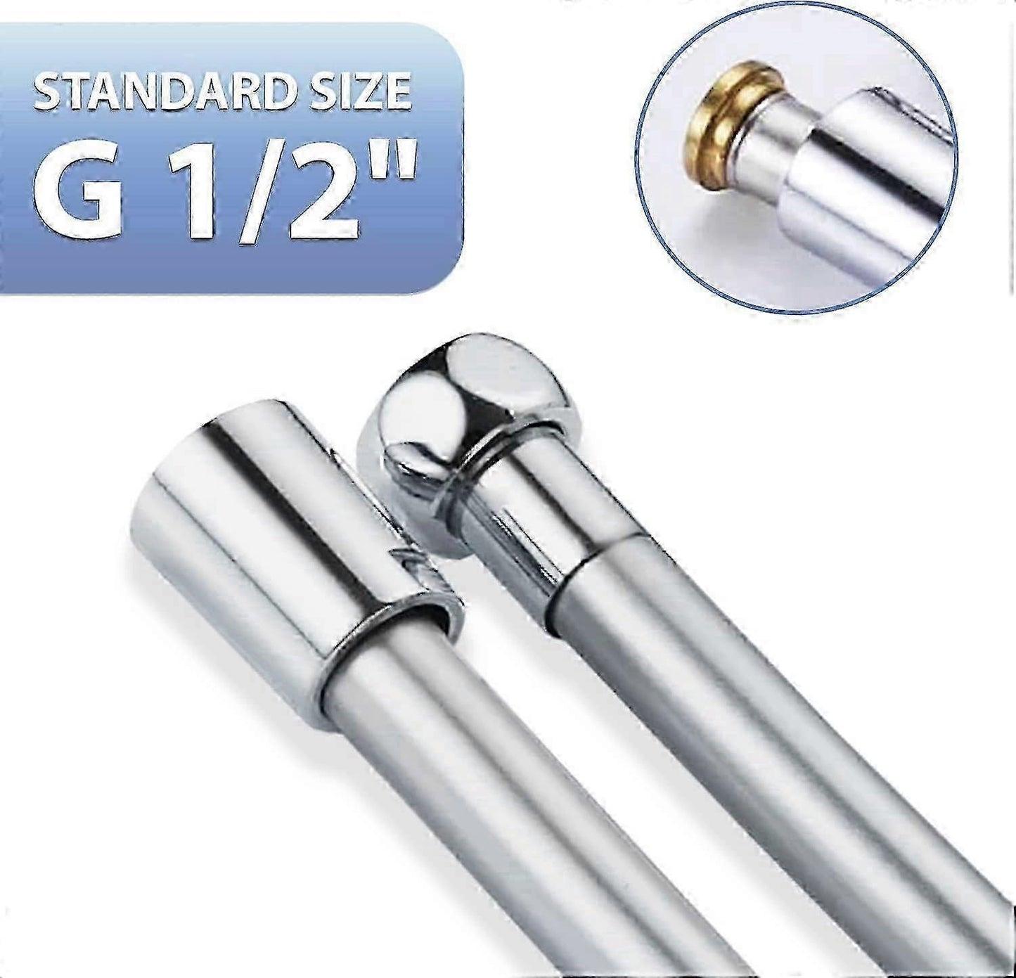 Universal 2m PVC Shower Hose, 200cm Flexible Bathroom Shower Pipe V1263-JX-5890