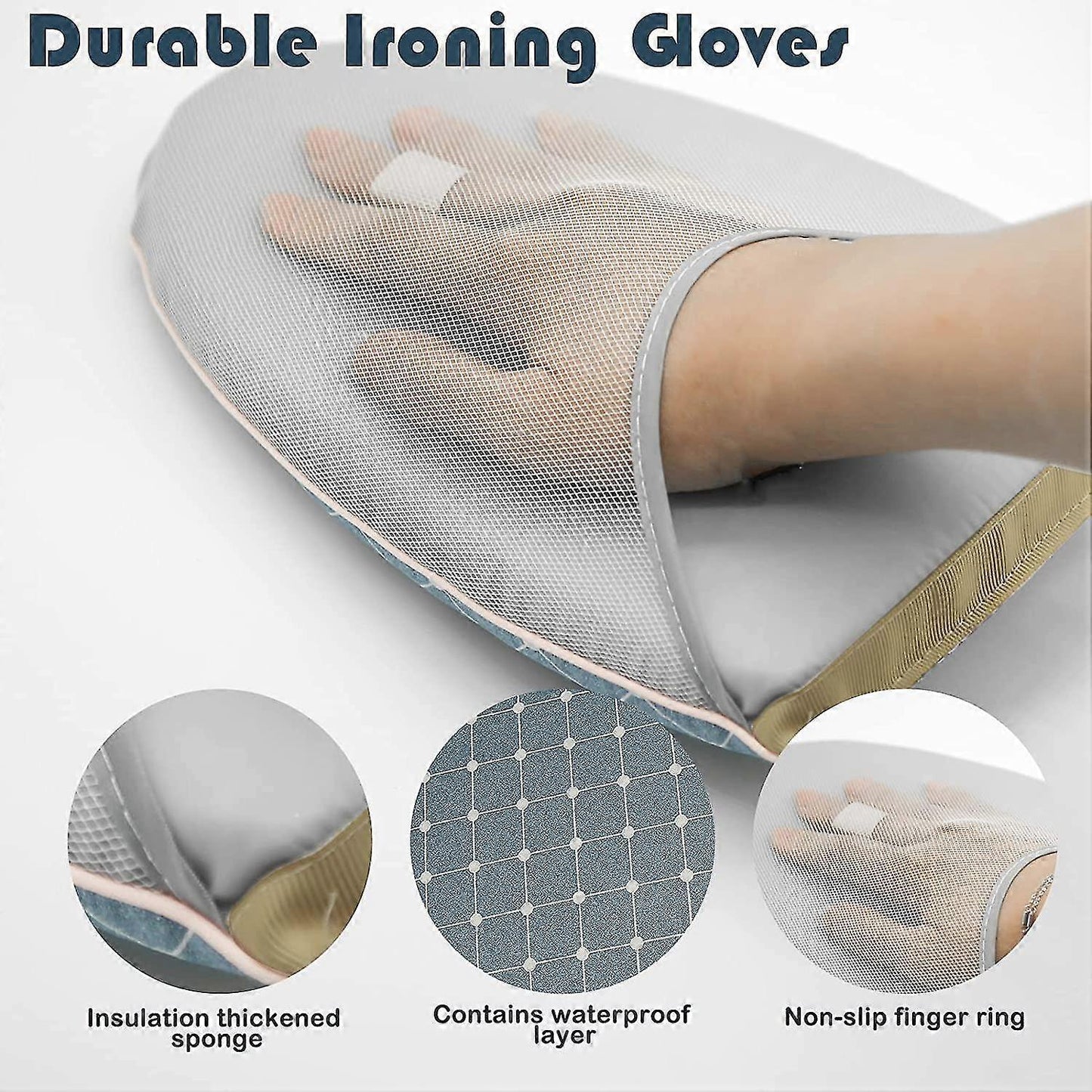Handheld Ironing Glove Heat Resistant Steamer Mitt with Finger Loop for Ironing V1263-JX-5899