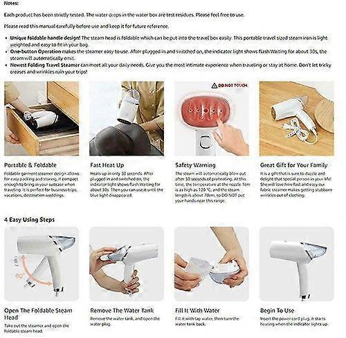 Foldable Travel Handheld Steamer for Garments Clothes Fabric Home Iron V1263-JX-5901