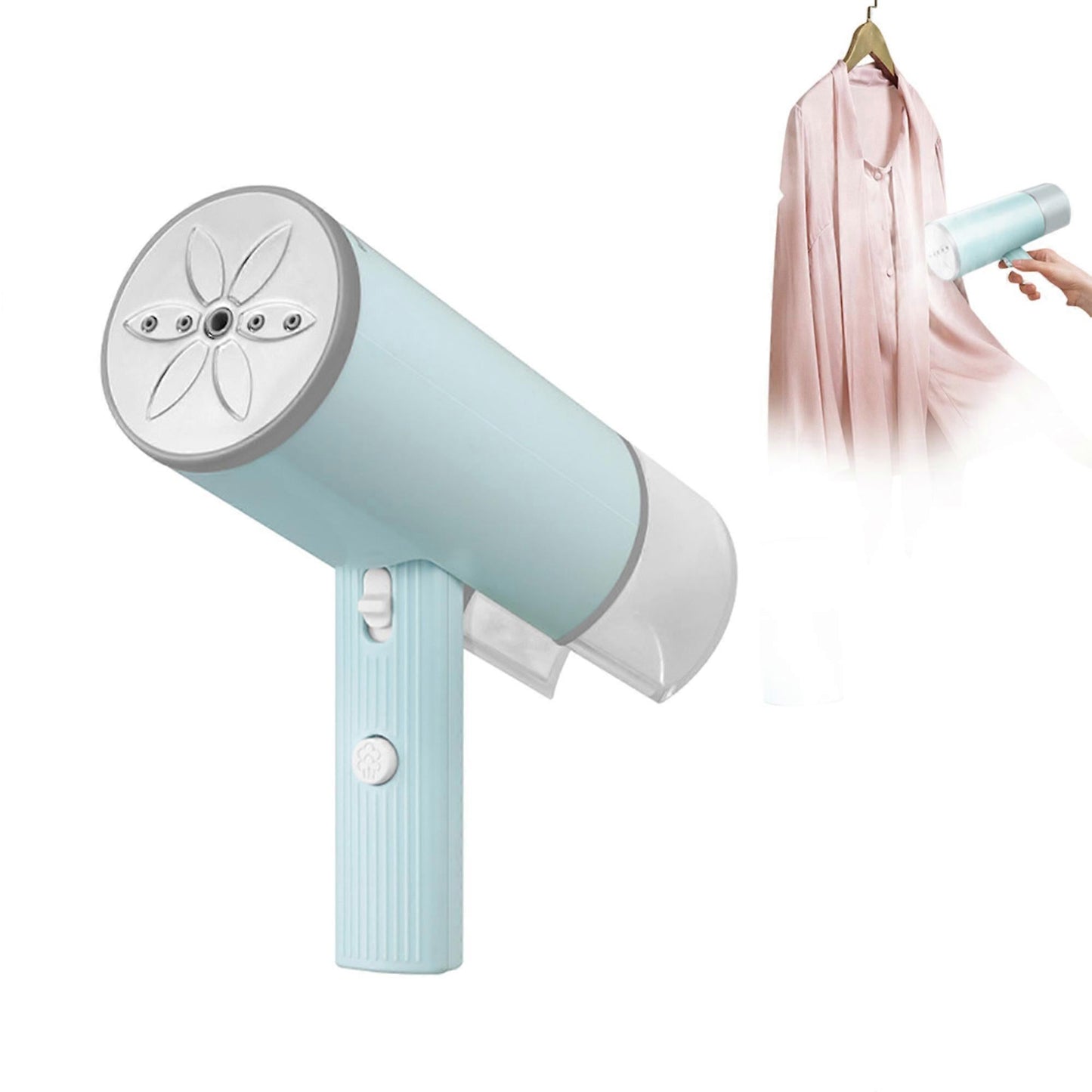 800W Foldable Handheld Travel Clothes Steamer 4.7oz Tank Quick Steam Green V1263-JX-5904