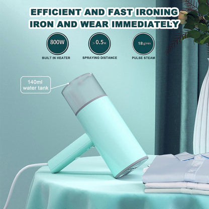 800W Foldable Handheld Travel Clothes Steamer 4.7oz Tank Quick Steam Green V1263-JX-5904