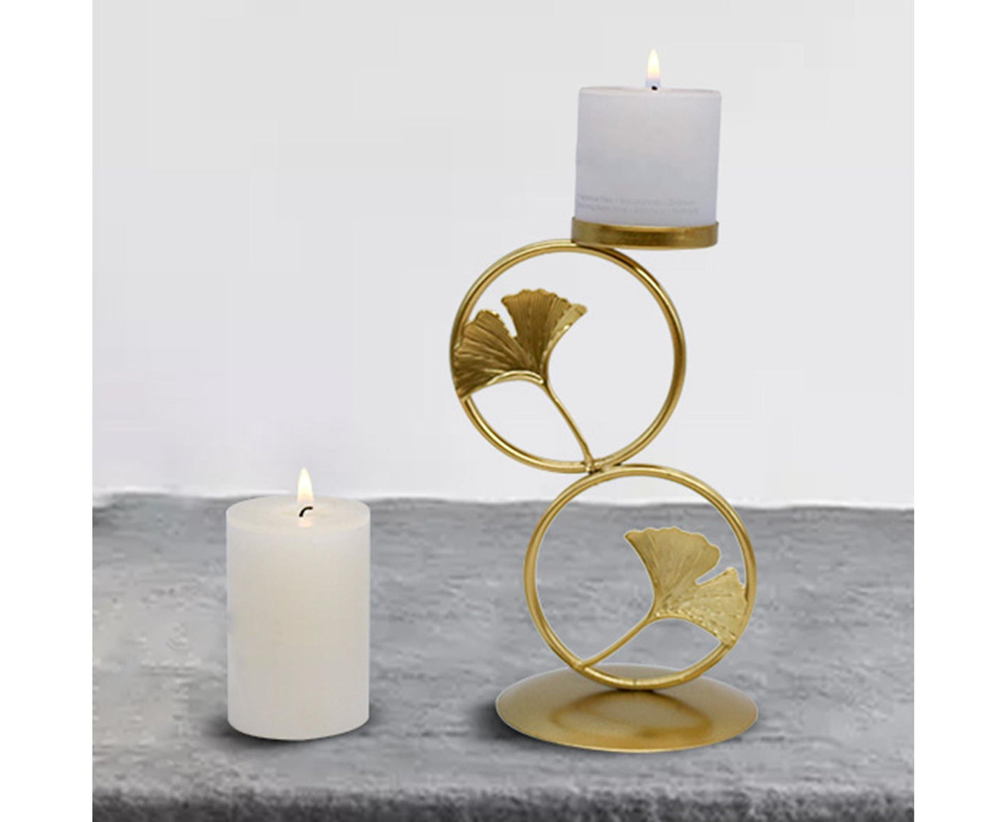 Nordic Retro Golden Candlestick Candle Holder Romantic Wedding Props Ornaments-Black L V1263-JX-591
