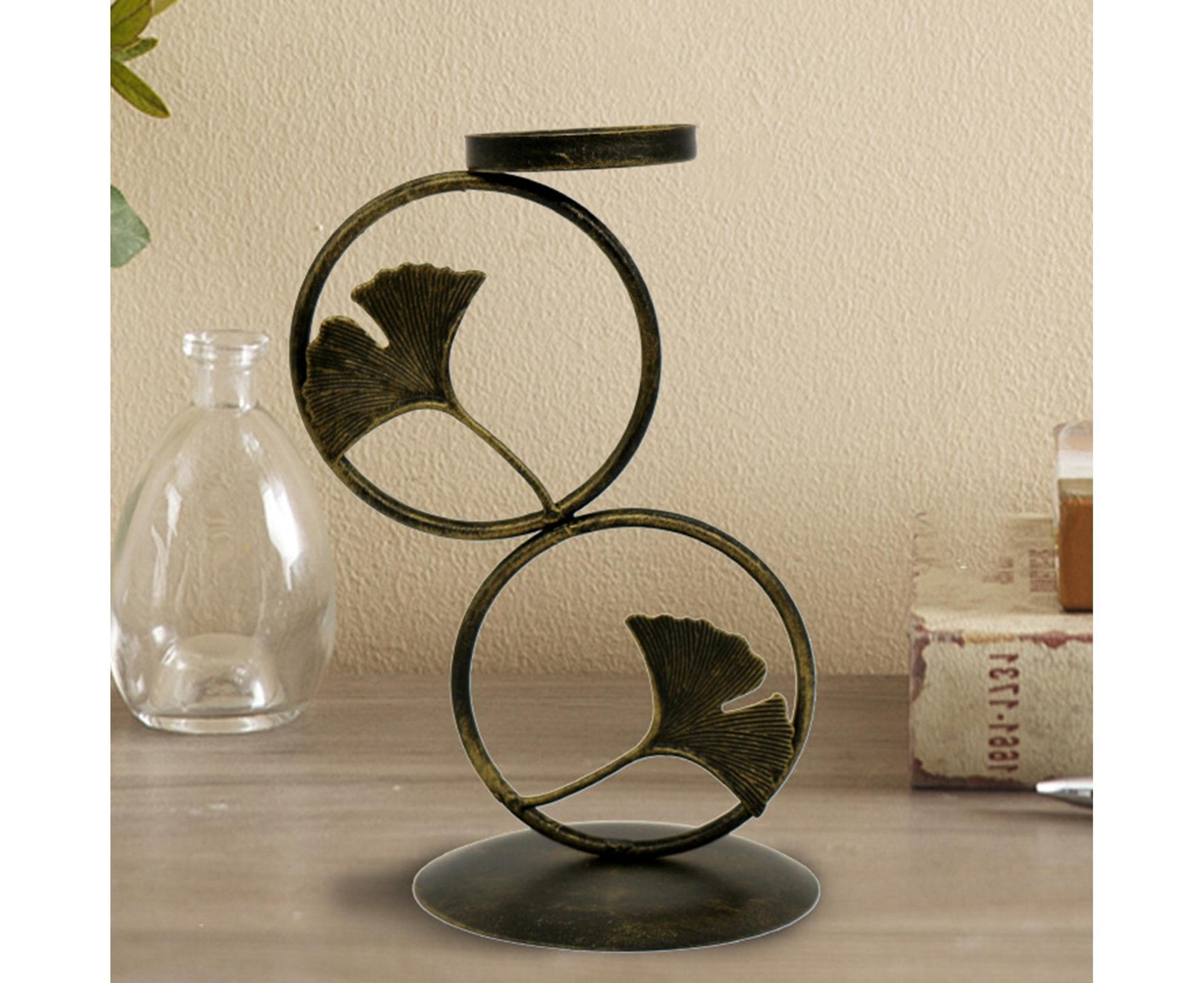 Nordic Retro Golden Candlestick Candle Holder Romantic Wedding Props Ornaments-Black L V1263-JX-591