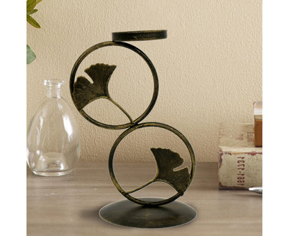 Nordic Retro Golden Candlestick Candle Holder Romantic Wedding Props Ornaments-Black L V1263-JX-591