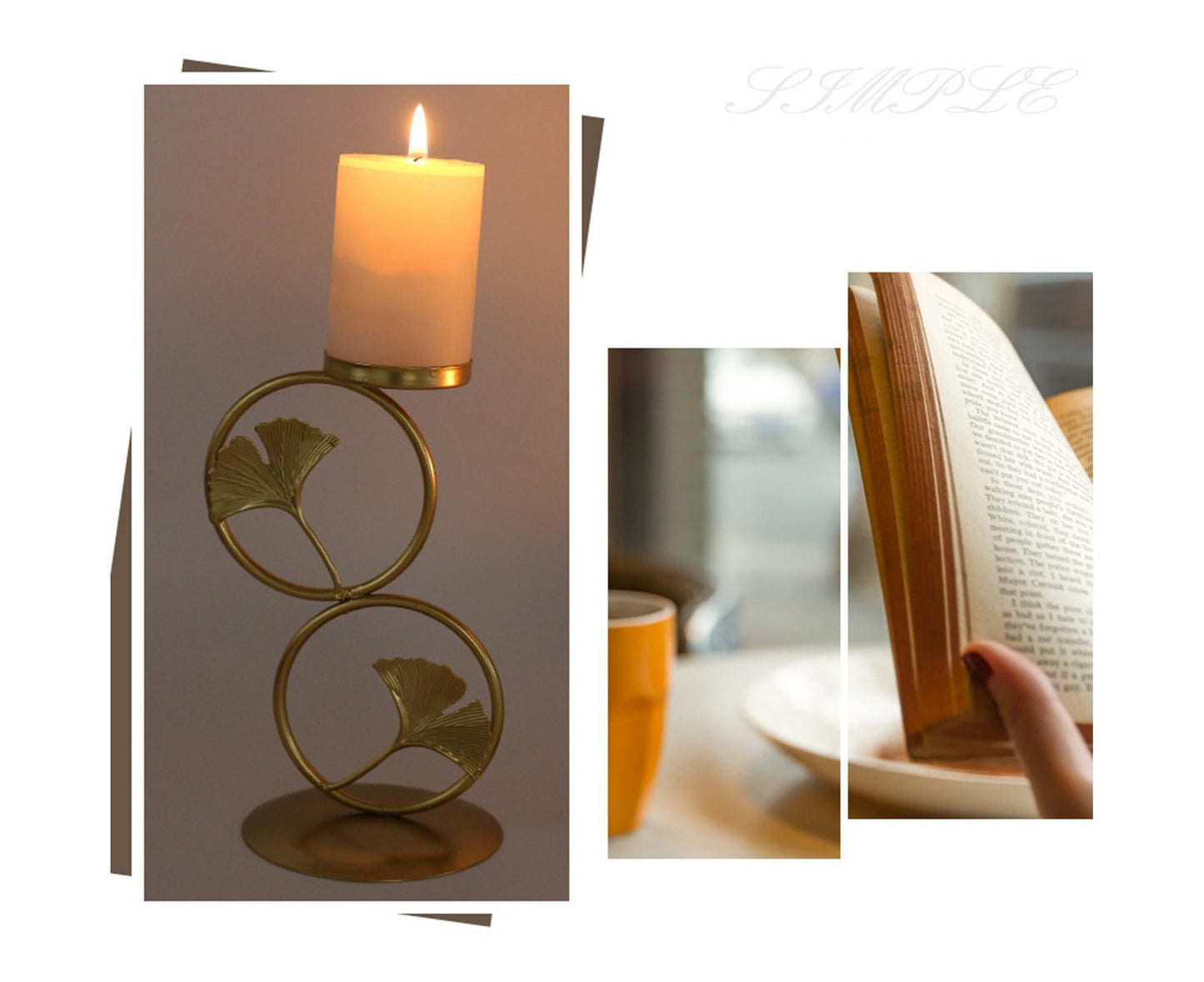 Nordic Retro Golden Candlestick Candle Holder Romantic Wedding Props Ornaments-Black L V1263-JX-591