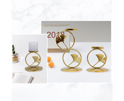 Nordic Retro Golden Candlestick Candle Holder Romantic Wedding Props Ornaments-Black L V1263-JX-591