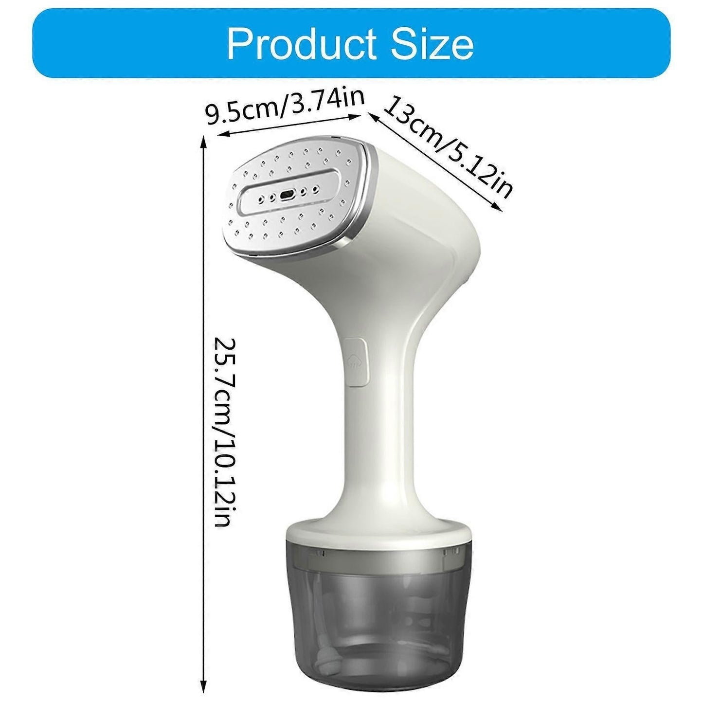Stainless Steel Handheld Fabric Steamer Portable Travel Clothes Steamer White V1263-JX-5911