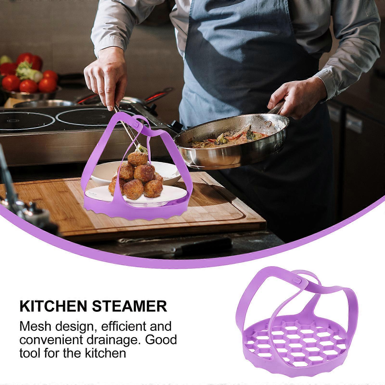 Multifunctional Handheld Steamer Silicone Vegetable Basket Drain Basket V1263-JX-5915