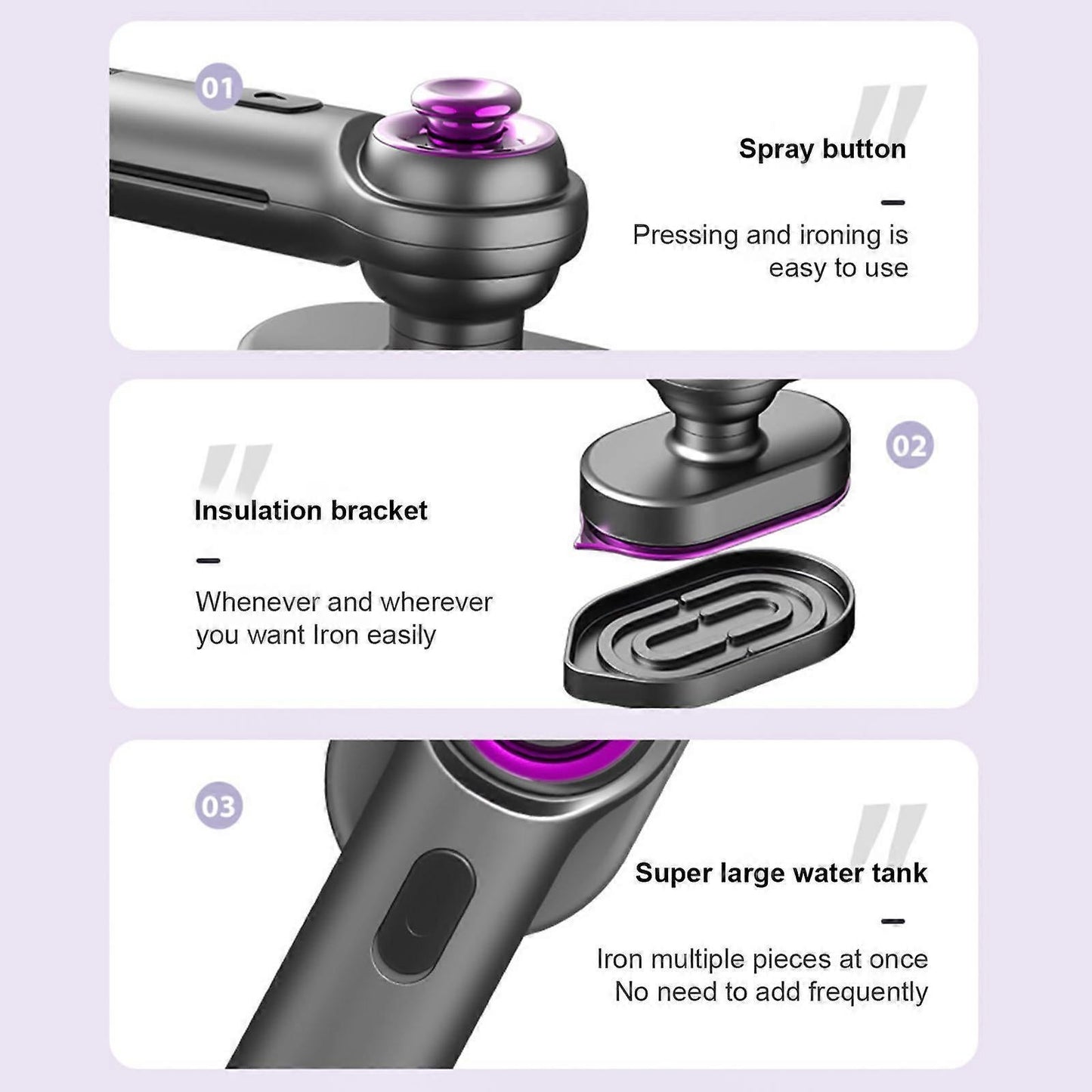 Rotatable Handheld Steamer Iron for Clothes Portable Travel Garment Iron V1263-JX-5920