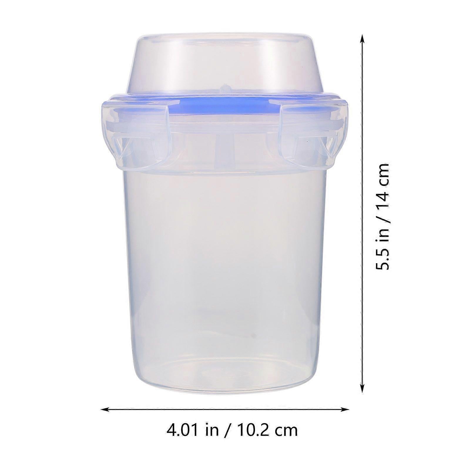 2pcs Double Layer Overnight Oats Containers Breakfast Salad Cups Leakproof V1263-JX-5937