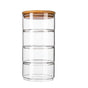 4pcs Stackable Glass Jars with Lid Storage Bowls for Fruit Salad Family Use V1263-JX-5940