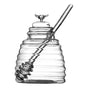 Honey Dispenser with Storage Jar Transparent Container for Syrup & Salad Dressing V1263-JX-5944