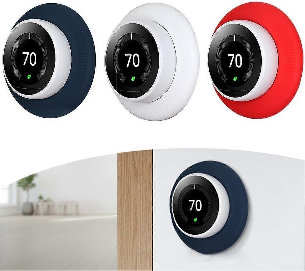 Smart Thermostat Protective Silicone Cover Wall Plate for Nest Thermostat Accessories Red V1263-JX-5953