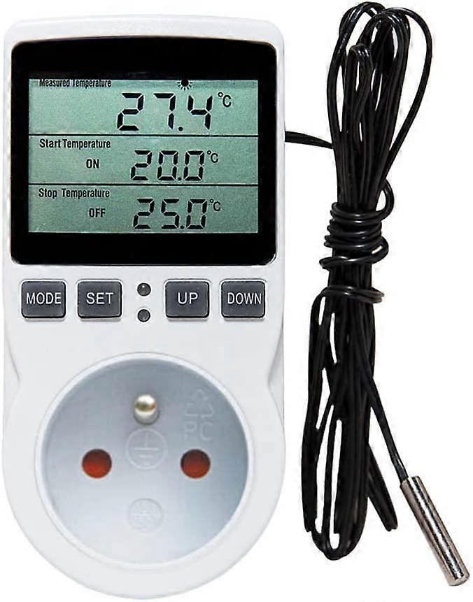 Heating Thermostat Socket Timer with Sensor LCD Display for Aquarium Greenhouse Incubator V1263-JX-5956