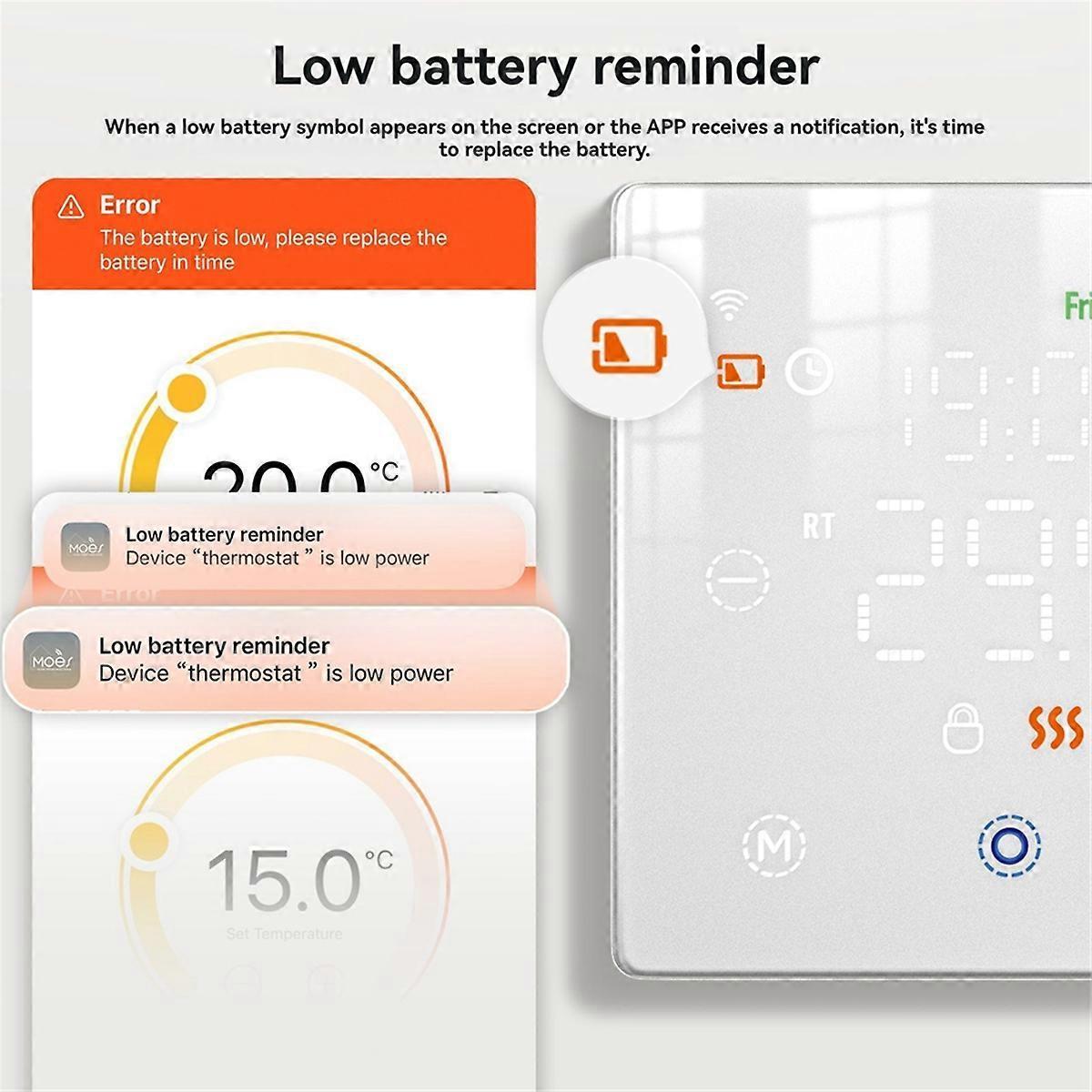 Smart Home Floor Heating Switch Temperature Controller for Electric or Gas Boiler Black V1263-JX-5958