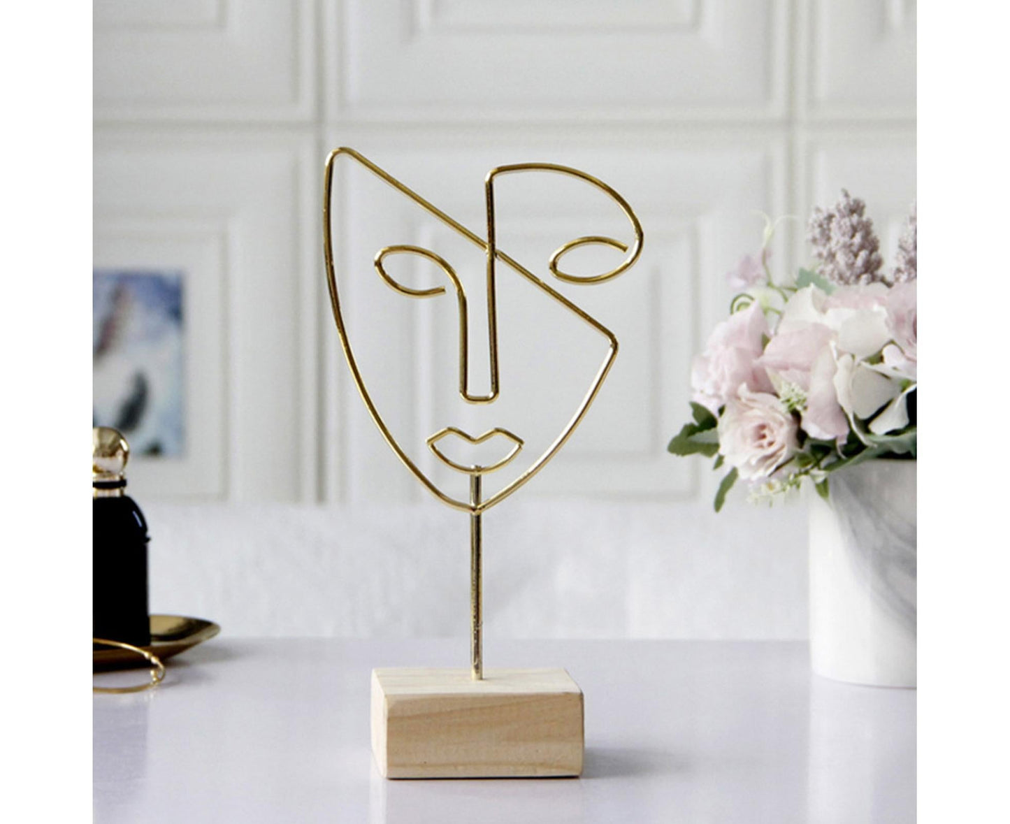 Abstract Metal Face Art-Golden V1263-JX-596