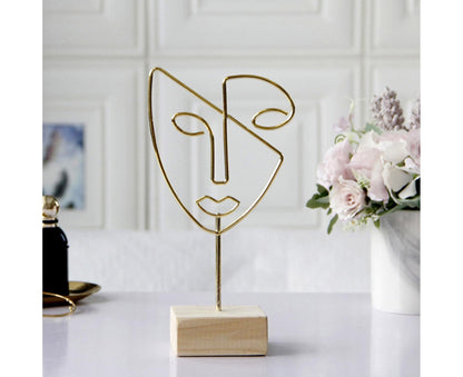 Abstract Metal Face Art-Golden V1263-JX-596