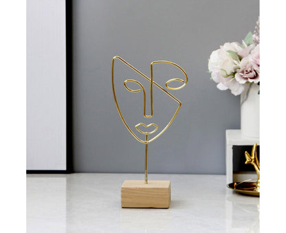 Abstract Metal Face Art-Golden V1263-JX-596