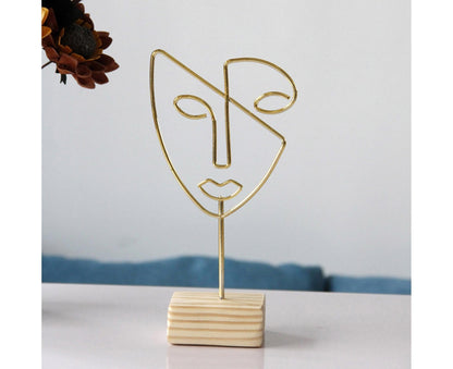 Abstract Metal Face Art-Golden V1263-JX-596