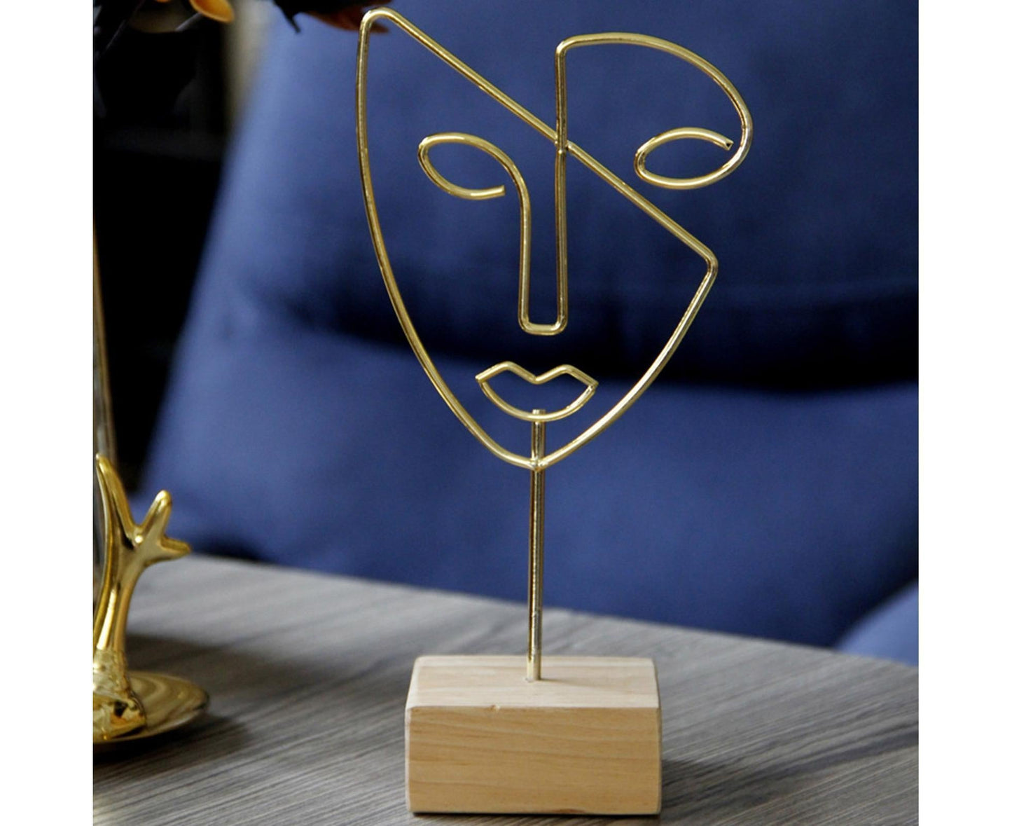 Abstract Metal Face Art-Golden V1263-JX-596
