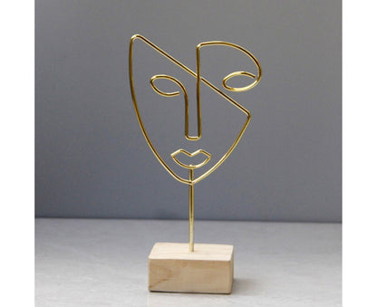 Abstract Metal Face Art-Golden V1263-JX-596