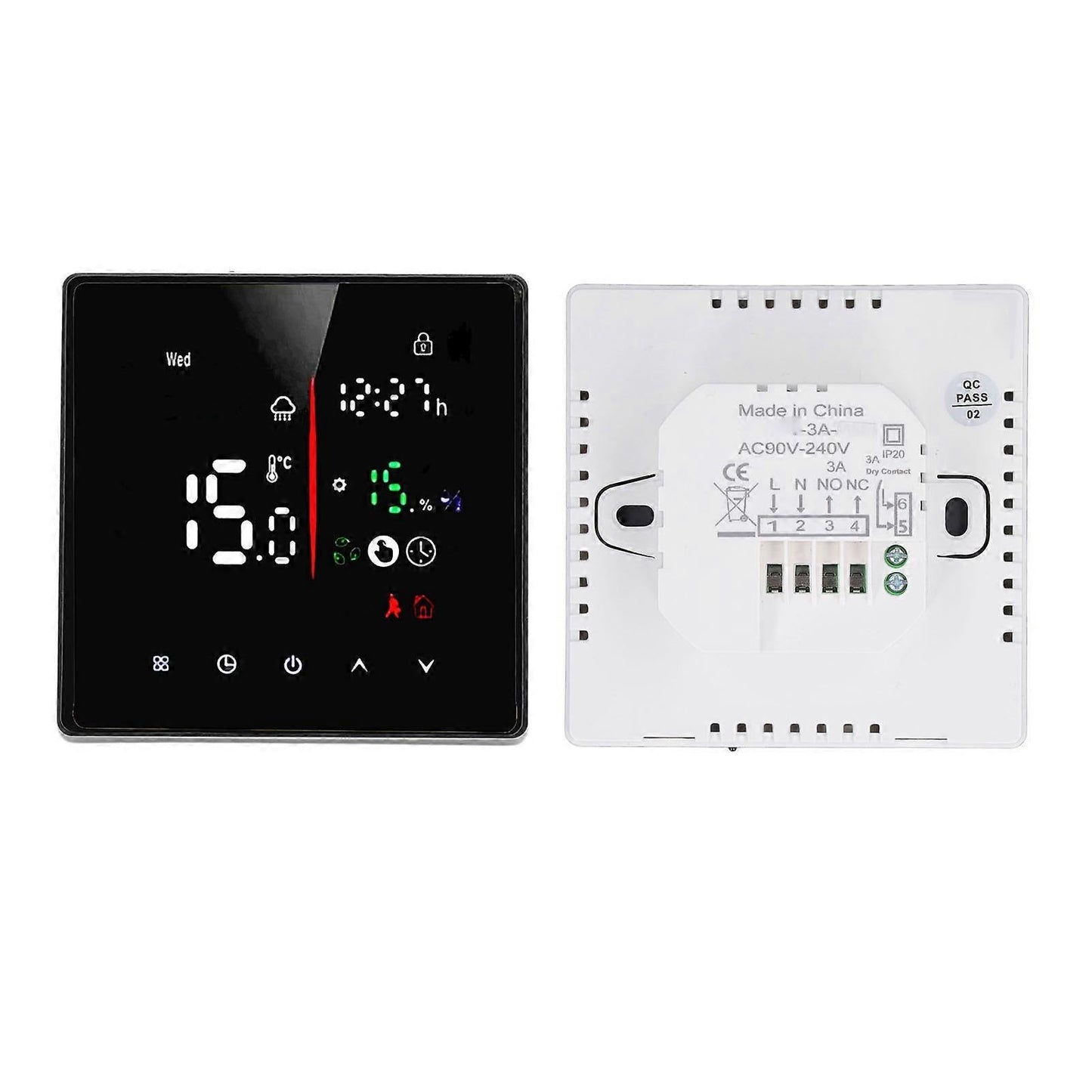 Touch Screen Wall Thermostat Temperature Controller for Water Floor Heating AC90-240V V1263-JX-5961