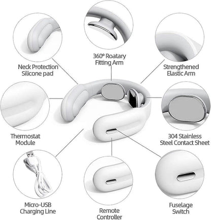 Intelligent Neck Massager with Heat Cordless 3 Modes 15 Levels Deep Relaxation Massage V1263-JX-5965