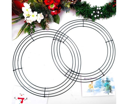 Wreath Frame Durable Wall Hanging Metal Rust-proof Wire Wreath Form for Home Decor-Black 40cm V1263-JX-597
