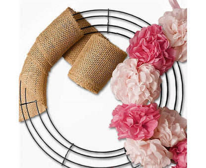 Wreath Frame Durable Wall Hanging Metal Rust-proof Wire Wreath Form for Home Decor-Black 40cm V1263-JX-597