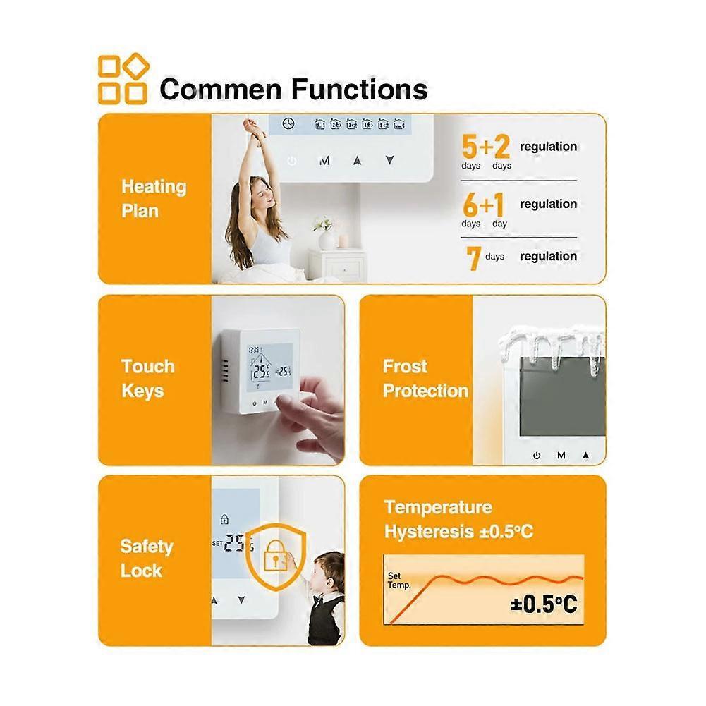 Smart Wireless Thermostat for Gas Boiler Room Heating Programmable Temperature Controller V1263-JX-5970