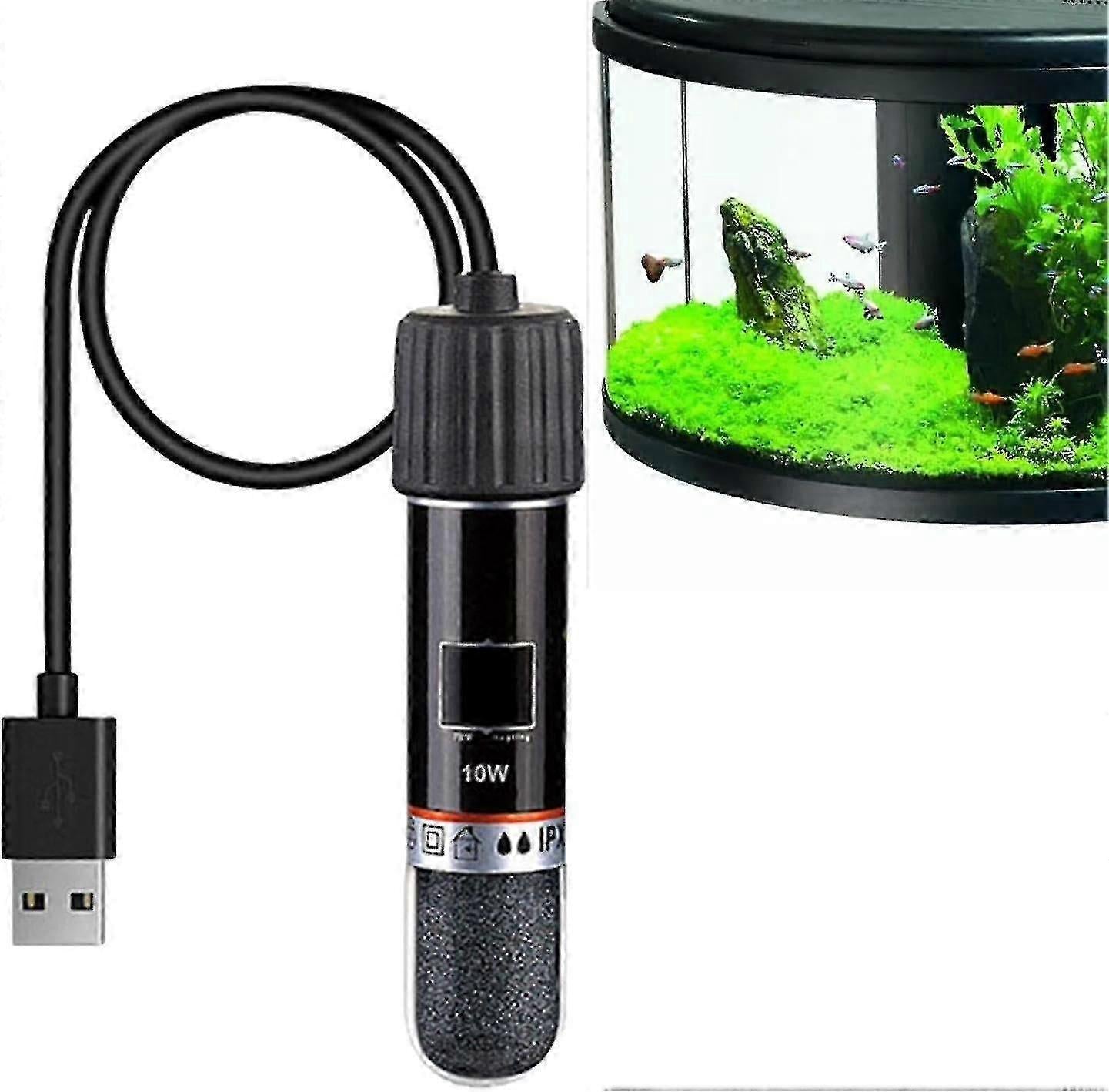 Mini USB Aquarium Warmer 10W Thermostat Rod Rechargeable Compact Heating Tool V1263-JX-5977