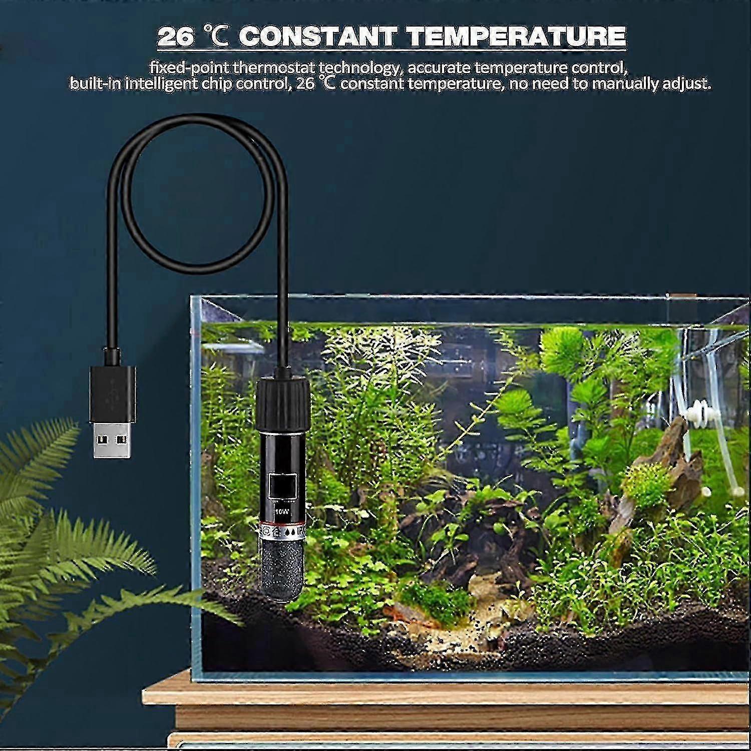 Mini USB Aquarium Warmer 10W Thermostat Rod Rechargeable Compact Heating Tool V1263-JX-5977