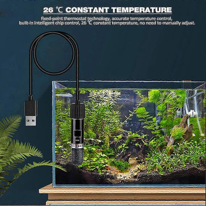 Mini USB Aquarium Warmer 10W Thermostat Rod Rechargeable Compact Heating Tool V1263-JX-5977