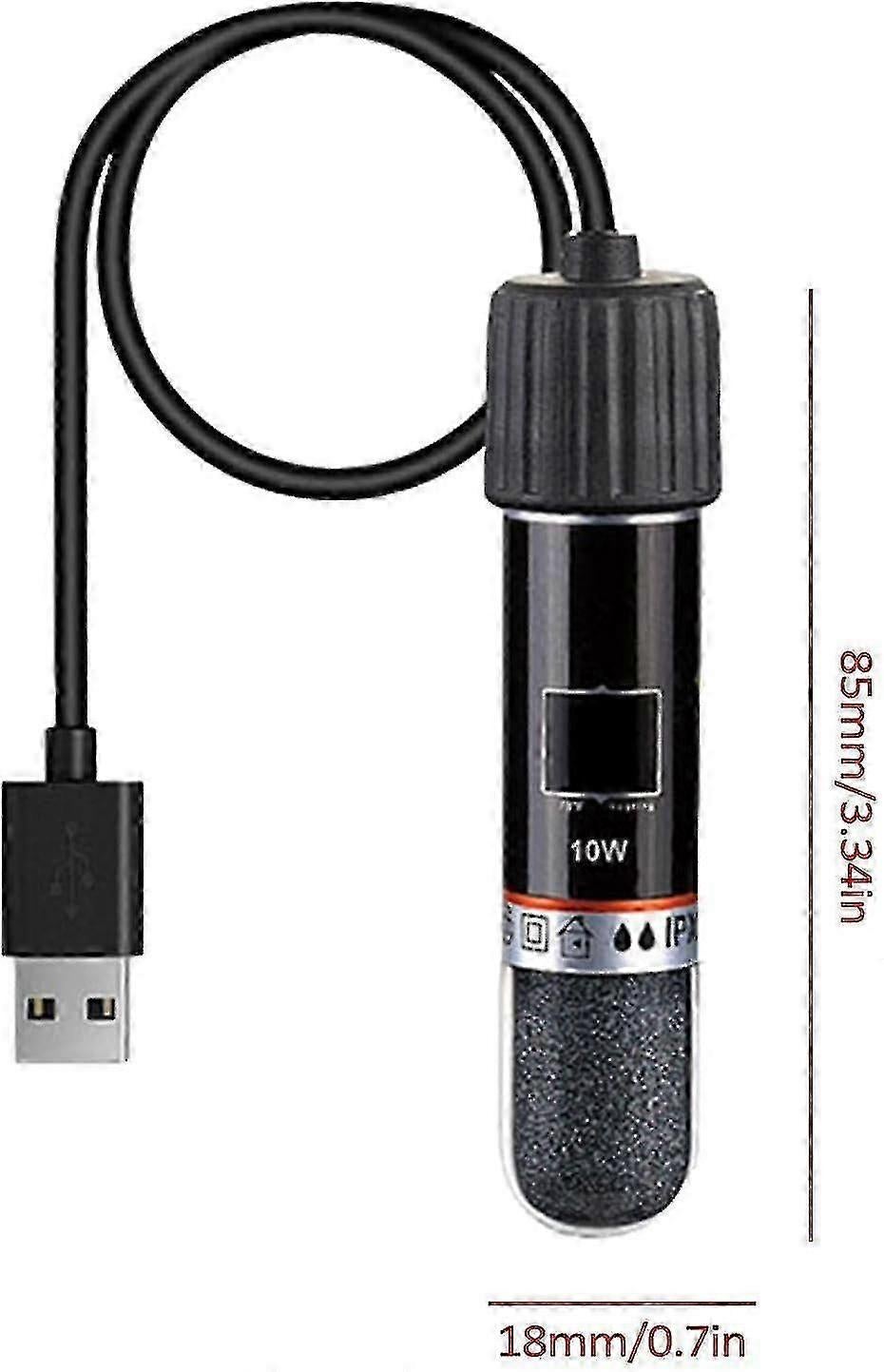 Mini USB Aquarium Warmer 10W Thermostat Rod Rechargeable Compact Heating Tool V1263-JX-5977