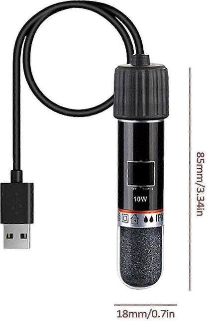 Mini USB Aquarium Warmer 10W Thermostat Rod Rechargeable Compact Heating Tool V1263-JX-5977