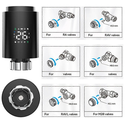 Smart Radiator Valve TRV Programmable Thermostatic Radiator Valve App Remote Control V1263-JX-5979