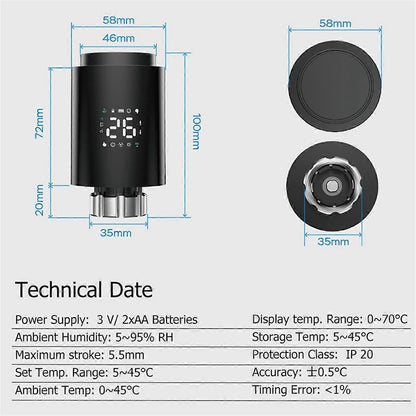 Smart Radiator Valve TRV Programmable Thermostatic Radiator Valve App Remote Control V1263-JX-5979
