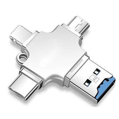 4-in-1 Memory Card Reader: Type-C OTG for iPhone/Laptop/PC, iOS & USB-A V1263-JX-6005